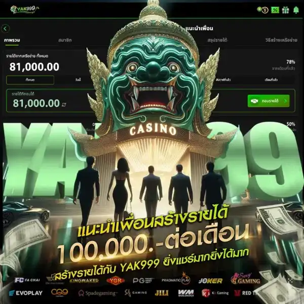 YAK999 สล็อตแตกง่าย เว็บตรงแท้ ระบบออโต้ ปลอดภัย 100%